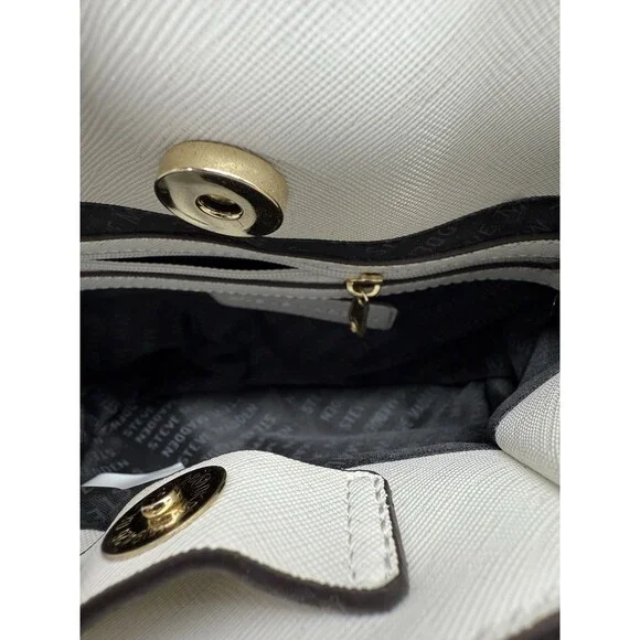 STEVE MADDEN Bellie Bucket White Shoulder Bag/Purse Detachable Strap Scarf - Picture 9 of 16